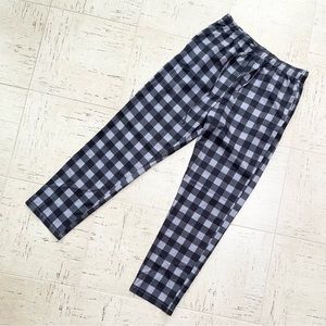 Unisex Gray Black Buffalo Plaid Pajama Pants Men S Women M Pockets Drawstring